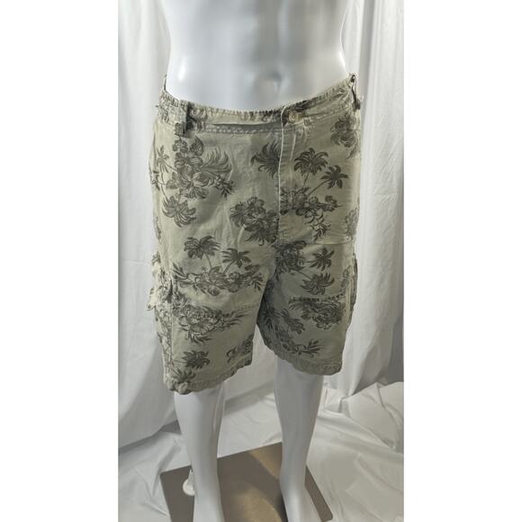 Wonderwall Broken In Cargo Shorts Tan Tropical Beach Resortware, 42, 87-24 - Picture 1 of 16